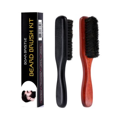 【CC】 1pc Cleaning Hairdressing Beard Wood Handle Boar Bristle Anti Static Barber Hair Styling Comb Shaving Tools Men