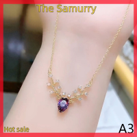 Samurry ✨Hot Sale✨ Car เครื่องประดับแฟชั่นสร้อยคอรูปกวางหนึ่งตัวสำหรับผู้หญิงสร้อยคอรูปกวางตัวน้อยมีคุณภาพสูงมีจี้รูปกระดูกไหปลาร้าเป็นของขวัญวันเกิด