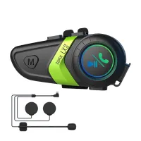 2X LX3 Helmet Bluetooth Headset 1200MAH Motorcycle BT5.0 Wireless Hands-Free Call Stereo Anti-Jamming Waterproof B