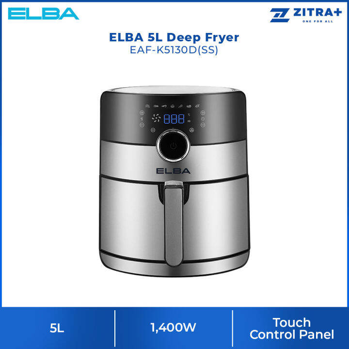 ELBA 5L Deep Fryer EAFK5130D(SS) 360° High Speed Hot Air Circulation