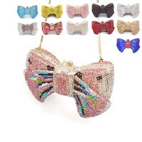 【YD】 Classical women accessories diamonds luxury clutches bow knot crystal purses Bridal wedding party Popsicle