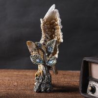 Golden Eagle Figurines Resin Animal Statue For Interior Home Living Room Office Desktop Feng Shui Ornament Decoration