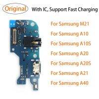 100% Original USB Charger ขั้วต่อพอร์ตชาร์จบอร์ด Flex Cable สําหรับ Samsung A10 A10S A20 A20S A21 A30 A40 A50 A105FN M21 A51