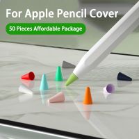 50PCS Pencil Tip Cover for Apple Pencil Cover Generation Mute Silicone Nib Case for Ipad Touchscreen Stylus Touch Pen Cover