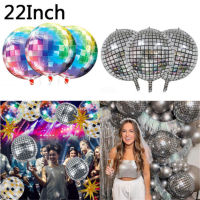 4D 22" Sphere Party Disco Balloon Orb Helium Birthday Balloons Disco Ball Party