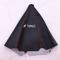 JDM  TRD คันเกียร์คันเกียร์หุ้มก้านเกียร์ MT / AT สีดำหนัง PVC สีแดงพินใหม่