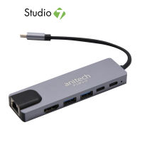 Anitech USB-C to USB-A 3.0, USB-A 2.0, HDMI, Micro/SD Card, PD (RA502) by Studio7