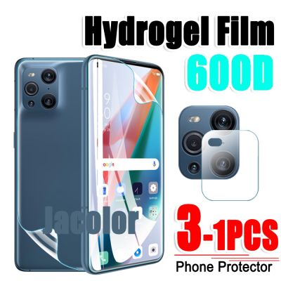 ฟิล์มไฮโดรเจลเพื่อความปลอดภัยสำหรับออปโป้ไฟนด์ X3แผ่นหลังปกป้องหน้าจอกระจกกล้องถ่ายรูป X 3เจลน้ำแบบนุ่ม HD บน FindX3 OPO