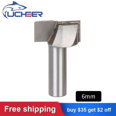 UCHEER 1pc 6mm การทําความสะอาดด้านล่างแกะสลักบิตเราเตอร์คาร์ไบด์ไม้เครื่องมืองานไม้ CNC mill mill สําหรับไม้
