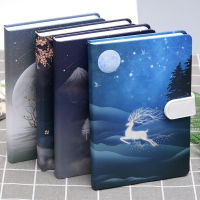 Ancient style thick magnetic clasp hand ledger cute Korean version of the deer hand account notebook A5 Notepad diary book New