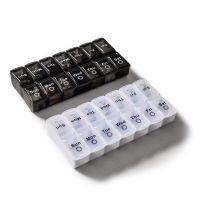 1PC 7 Days Double Row 14 Grids Pill Box Portable Travel Storage Vitamin Box Sort Tablet Holder Organizer Container Pill Case Medicine  First Aid Stora