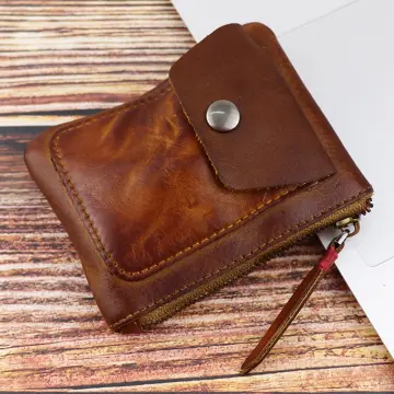 AETOO Genuine Leather Mini Coin Purse Men Wallet Slim Vintage Small Man  Short Section Casual Card Wallets Little Pouch Bag
