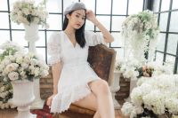 SP187S : White Floral Broderie Anglaise Mini Dress