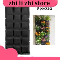 zhilizhi Store 18 Pockets Wall-mounted Planting Bags Planter Vertical Black Pockets Wall Hanging Bags Garden Tools Flower Plant Pot