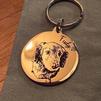 【CW】◄♀  Custom Photo Dog Keychain I Glass Claw Pendant Keyring Car Man Favorite Souvenir