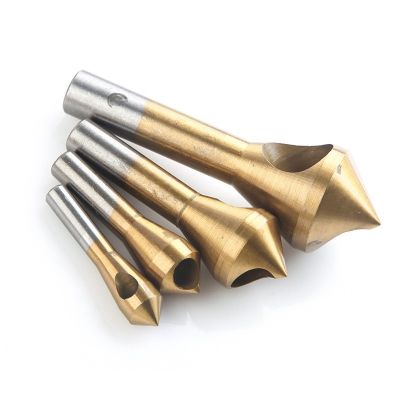 【CW】 Titanium Countersink Deburring Taper Hole Cutter Steel/Aluminum Countersunk Chamfering Tools 4pcs/lot