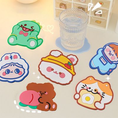 【CW】✤  Cartoon Coaster Ins Non-slip Placemat Insulation Table Cup Mug Dining Mats Coasters