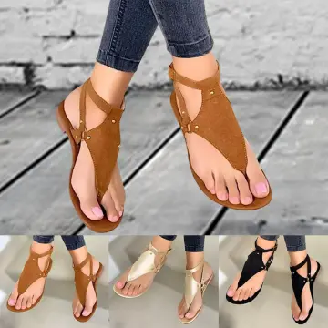 Women's Black Sandals Size 11 Women Flat Floral Roma Flip Flops