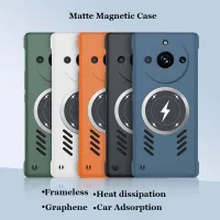 Frameless Graphene Heat dissipation Car Magnetic Adsorption Case For Realme 11 Pro Plus Back Magsafing Wireless Charging Bumper Shell Cover Protector