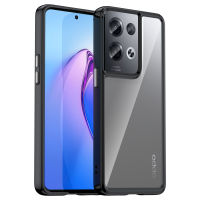 Oppo Reno8 Pro Case, RUILEAN Transparent Hard Back with Shockproof Enhanced Side Protective Bumper Phone Cover for Oppo Reno8 Pro