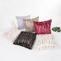 Crystal Velvet Bronzing Hot Silver Pillowcase Modern Nordic Simple Style Cushion Case Plush Decorative Sofa Seat Throw Pillows