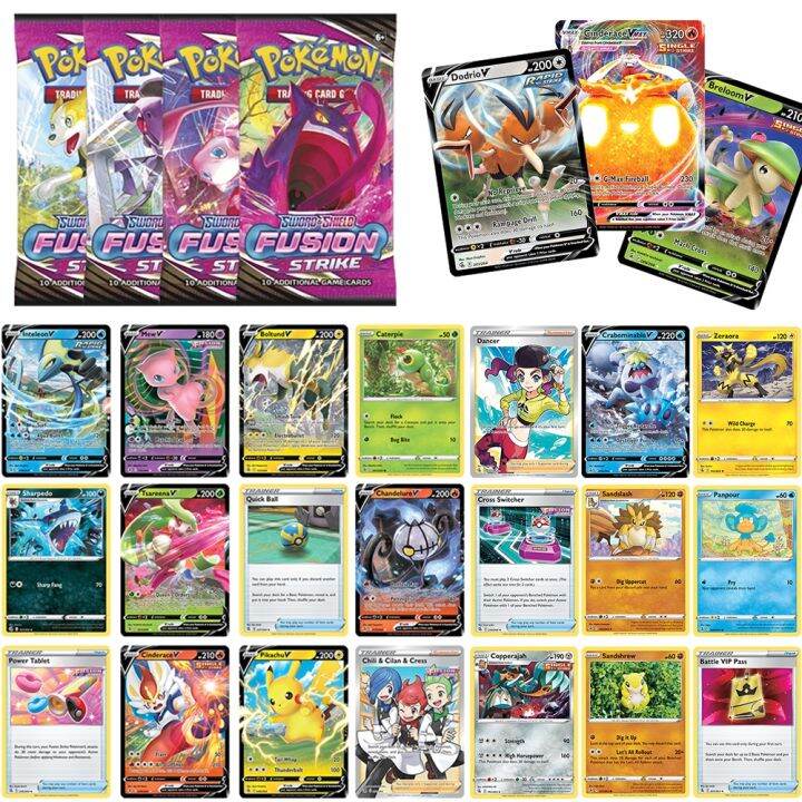 Hot 4package Pokemon Cards Box TCG: Fusion Strike Mega Energy Shining ...