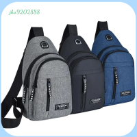 JHA9202888 1ชิ้นพร้อมพอร์ต USB กระเป๋าคาดหน้าอกอ๊อกซ์ฟอร์ดผ้ากันน้ำ Crossbody กระเป๋าสะพายไหล่กระเป๋าแมสเซ็นเจอร์นำเทรนด์แฟชั่นของผู้ชายกลางแจ้ง