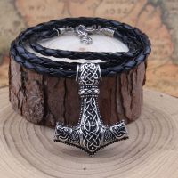 Dropshiping Huge Wolf Thor hammer necklace Mjolnir Viking Amulet Hammer Pendant Norse Jewelry with stainless steel chain