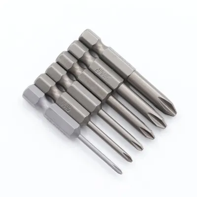 6Pcs Set 50mm 1/4 Hex Shank Cross Head Screwdriver Bits Electric Driver Hand Tools Magnetic Screwdriver Drill Bit S2 steel Screw Nut Drivers