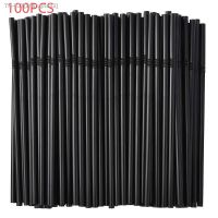 ♚♚ 100PCSBlack Straw Multicolor Plastic Straws Beverage Cocktail Drinking Straw Wedding Party Disposable Goods Kitchen Accessories