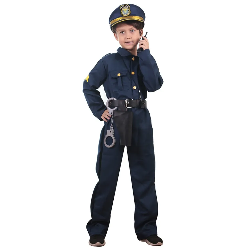 Kids Deluxe Police Officer Costume And Role Play Kit