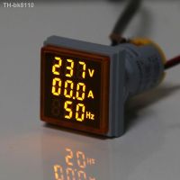 ✜☄♘ Digital 3in1 AC Ammeter Voltmeter Hz Current Frequency Meter Square Signal Light 22mm Digital Voltage Amp Hz Led Lamp Indicator