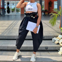 2022 Summer Hot Harem Pants High Waisted Loose Fashion High Street Wear Black Khaki Solid Long Trousers Loose New Style Bottom