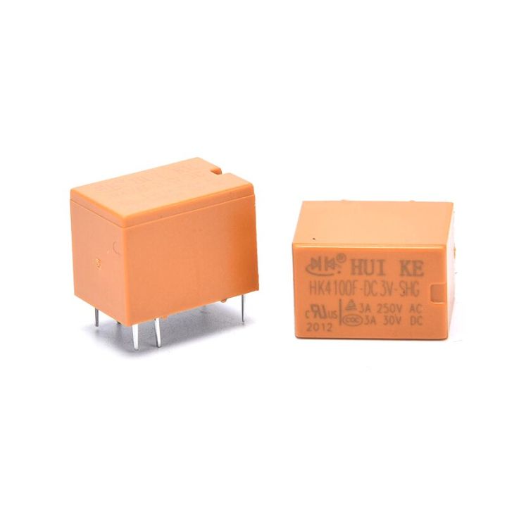 รีเลย์5ชิ้น-ล็อต-hk4100f-dc9v-shg-hk4100f-dc3v-shg-6พินรีเลย์ไฟฟ้าขนาดเล็กสีส้ม