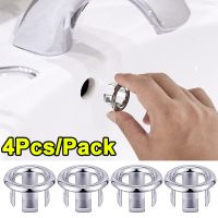 4PCS Kitchen Bathroom Basin Trim Bath Sink Hole Round Overflow Drain Cap Cover Overflow Ring Hollow Wash Basin Overflow Ring Showerheads