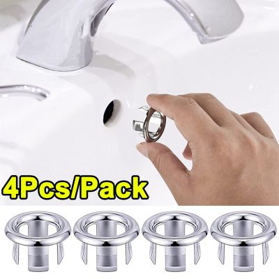 4PCS Kitchen Bathroom Basin Trim Bath Sink Hole Round Overflow Drain Cap Cover Overflow Ring Hollow Wash Basin Overflow Ring  by Hs2023