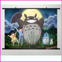 (HOT) My Neighbor Totoro อะนิเมะแขวนภาพวาดผ้า 60*40 ศิลปะผ้าม้วนแขวนภาพวาดขายส่ง My Neighbor Totoro