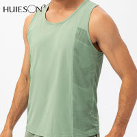 【Huieson】เสื้อยืดผู้ชาย,เสื้อกล้ามกีฬาทรงหลวม Setelan Baju Senam แห้งเร็วระบายอากาศได้ดีไหล่วิ่งกลางแจ้ง