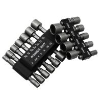 9/14 pcs/set Wrench 1/4" Screw Metric Driver Tool Set Adapter Drill Bit 5 To 13mm Hexagonal Shank Hex Nut Socket Drills  Drivers