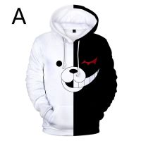 เสื้อกันหนาวพิมพ์ลายหมี monokuma 3 มิติสําหรับผู้ชาย