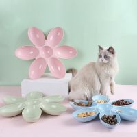 Flower Shape Pet Bowl 6 Connected Bowls For Small Dog Cat Water Food Feeder Dish Puppy Kitten Slow Down Eatting Feeding Bowls