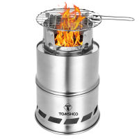 Portable Folding Windproof Wood Burning Stove Compact Stainless Steel Alcohol Stove Outdoor Camping Hiking Backpacking Picnic BBQ