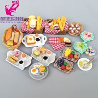 Mini Food Doll House Accessories Diy Bread Smoothies Icecream Breakfirst Egg Dinner Set for Barbie Blyth Ob11 1/8 1/12 Bjd Doll