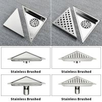 Triangle Invisible Floor Drain Balcony Bathroom Corner Floor Drain Deodorant Hidden Type Tile Insert Shower Drain Fast Drainage Traps Drains