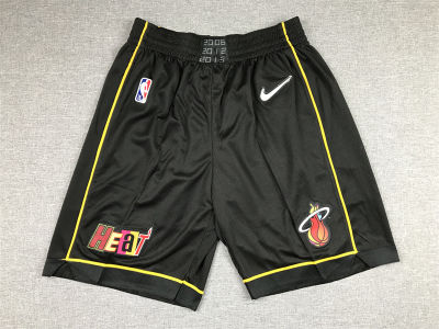 Ready Stock Shot Goods Hot Sale Basketball Shorts 2021-22 Mens Miami Heat 75Th Anniversary Jersey Shorts - Black