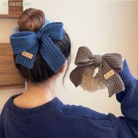 ❀卐 Women Plush Bow Large Intestine Hair Ring Elastic Hair Bands Korean Style Knitted Bowknot Hair Rope Hair Accessories