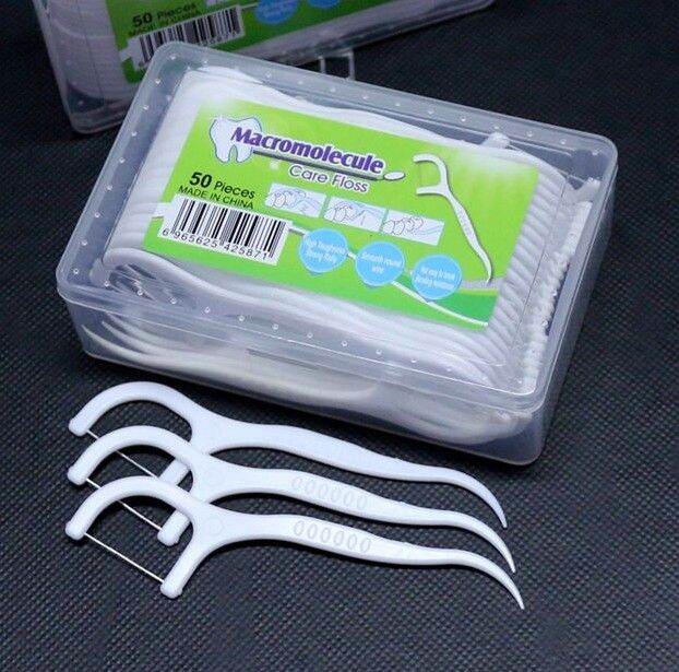 Dental Floss Stick Dental Floss Interdental Cleaning floss Tooth clean Health Oral 50 pcs (Box