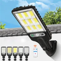 Solar Lights Outdoor LED Street Lamp With Motion Sensor 3 Light Mode COB SMD Lighting for Yard Garden Patio Parking Lot