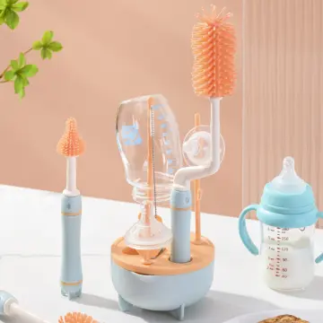 Baby Brush Set, 4 in 1 Rotating Baby Cleaning Brush, Silicone