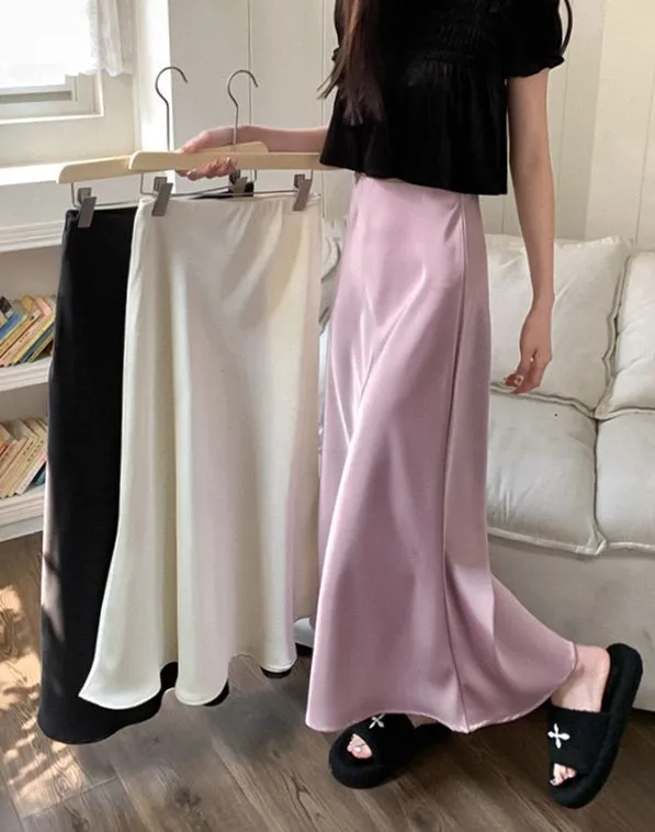 Mid length hotsell satin skirts styles